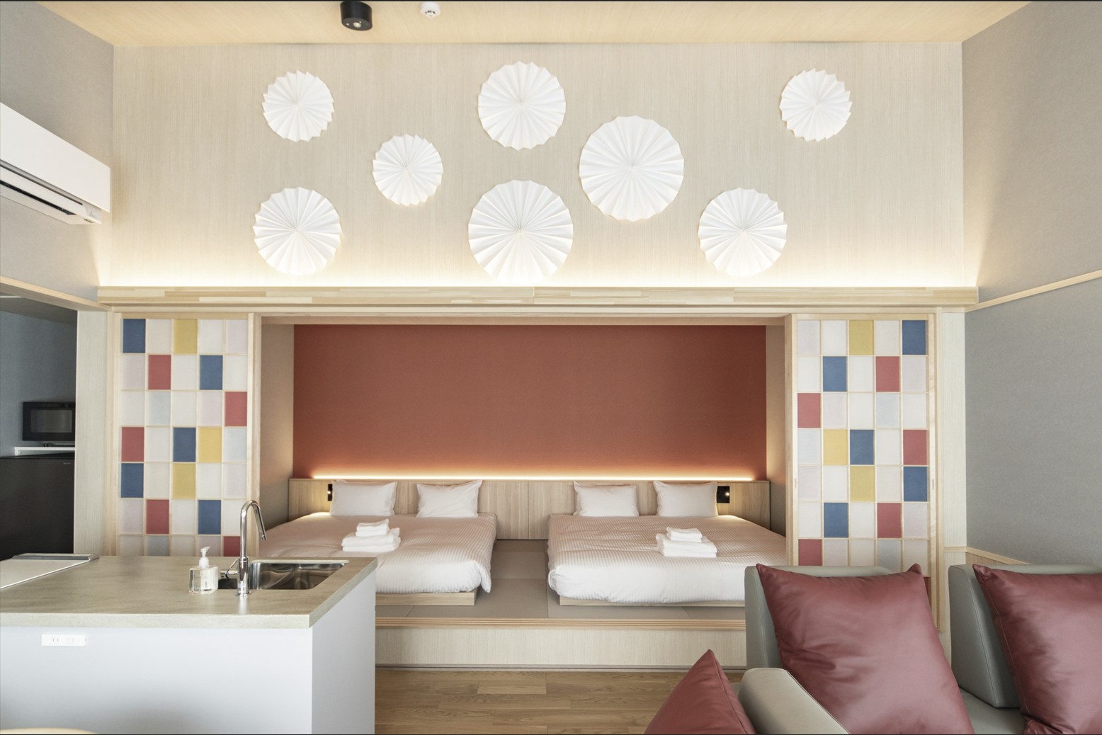 T-home KEI Guest Room Interior Red